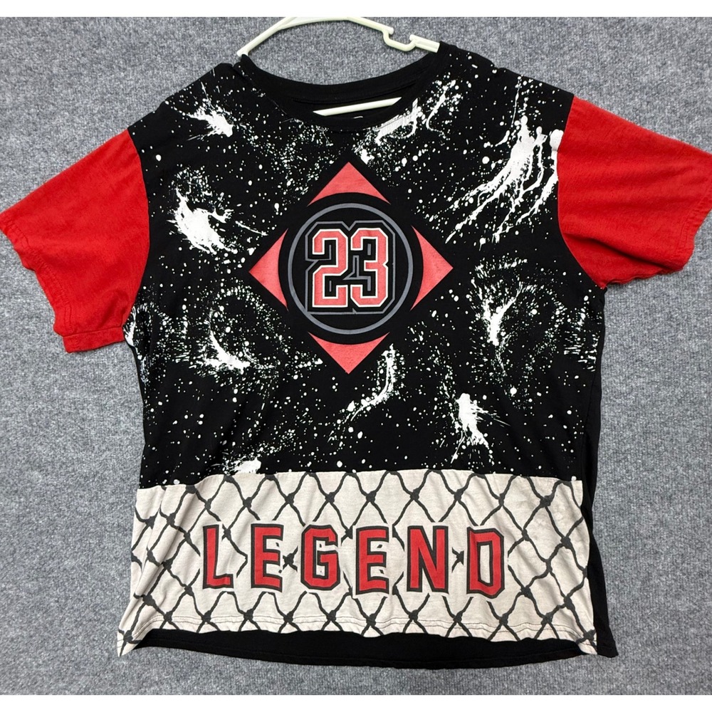 Fresh Laundry Mens 23 Legend Graphic T-Shirt‎ Black Red Splatter Size 2XL